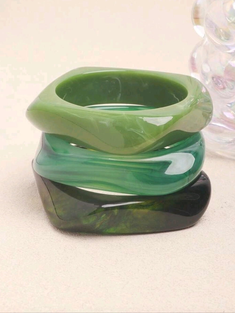 Set Of 3 Acrylic Bracelets